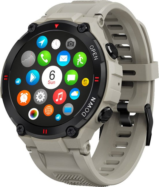 Nuvance - Montre intelligente pour l'extérieur - IP67 Waterproof - Bluetooth Smartwatch pour femmes et hommes - Smartwatches - Montre de sport avec podomètre, compteur de calories, somnomètre - Convient à tous les smartphones - Gris