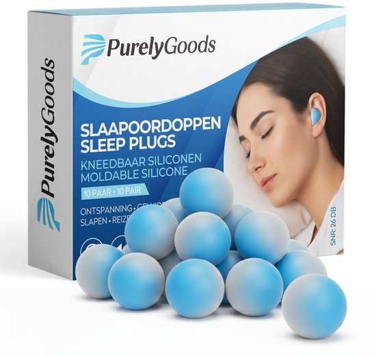 PurelyGoods® Bouchons d'oreille pour le sommeil - 20 bouchons d'oreille en silicone pour le sommeil - Anti-ronflement - Dormeurs latéraux