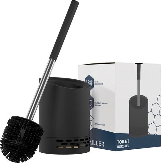 Miller Premium WC Brush - Brosse de toilette - Avec support - Antibactérien - Avec diffuseur d'odeurs - Noir