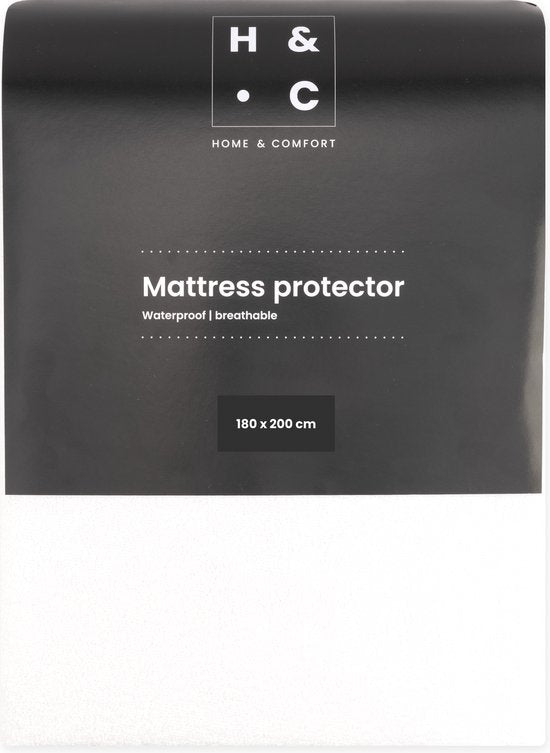 H&C Protège-matelas imperméable - 180 x 200 cm - 100% PES Jersey - Respirant et antiallergique