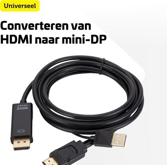 Garpex® Câble HDMI vers DisplayPort - 4K Ultra HD 60Hz - 1,8 mètre