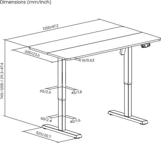 DMV - Bureau - Poste de travail assis-debout - Réglable électriquement - 140x60x74-120 cm