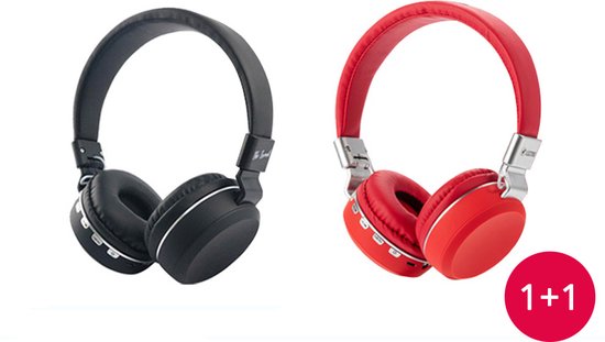 Vlectro - Casque d'écoute sans fil Bluetooth : 1 + 1 GRATUIT - Casque d'écoute rouge : 1 + 1 GRATUIT