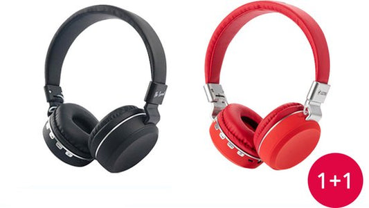 Vlectro - Casque d'écoute sans fil Bluetooth : 1 + 1 GRATUIT - Casque d'écoute rouge : 1 + 1 GRATUIT