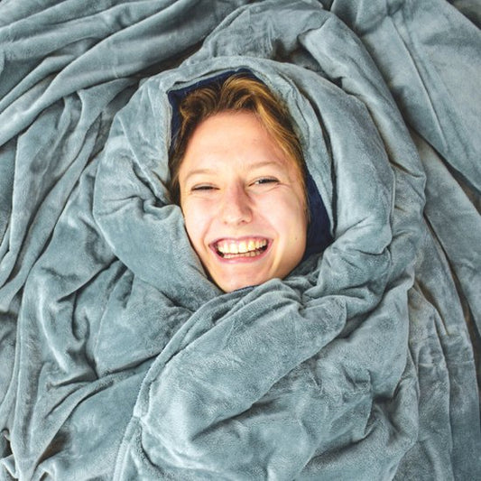 Housse de couette pour couverture lestée Ella | Pour les variantes 7 kg et 9 kg de 135x200 cm | Housse en tissu polaire Minky doux et moelleux | Gris