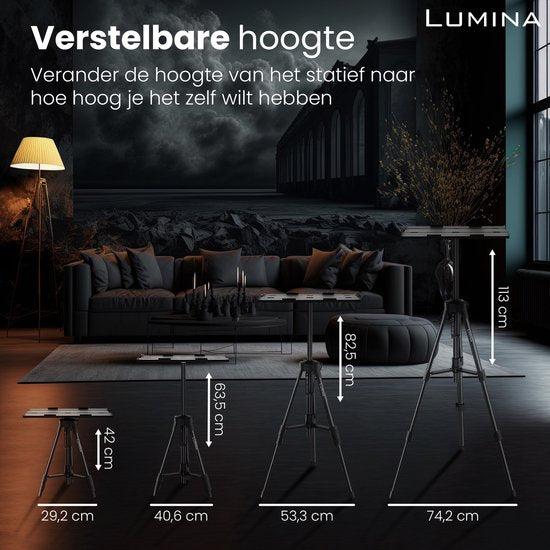 Lumina® Beamer Tripod - Support stable pour projecteur - Convient à tous les projecteurs et ordinateurs portables