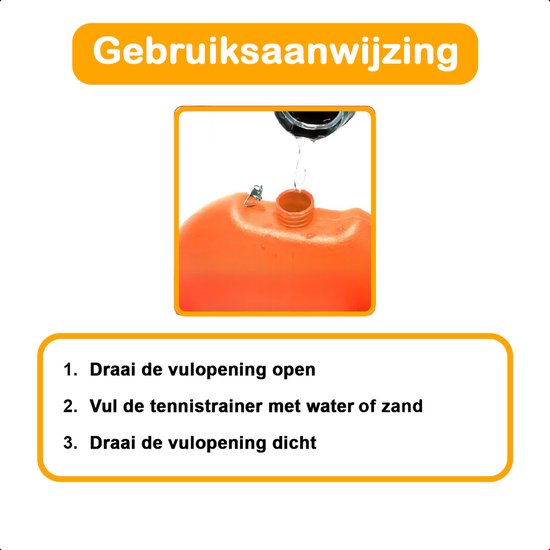 Perche de tennis - Entraîneur de tennis - Set avec élastique et balle de tennis - Orange - Pour le jardin - Enfants - Classique - Pro - Vacances - Adultes