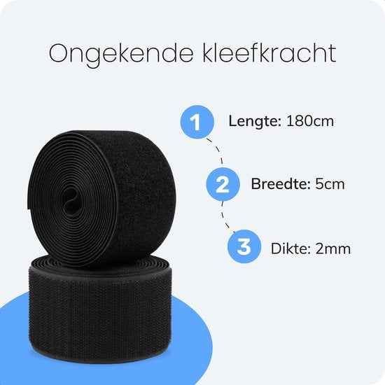 Velcro auto-adhésif Luft - 180x5cm - Bande - à coudre - Velcro - Bande Velcro
