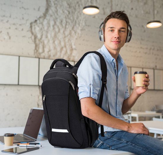 Wadu Anti-theft Waterproof Backpack Includes Usb Charging Station 14 T/m 15.6 Inch Black