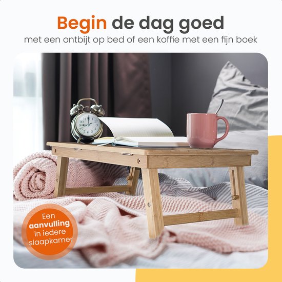 Table pour ordinateur portable Goliving - Hauteur 39 cm - Plan de travail réglable et pliable - Table pour ordinateur portable ergonomique - Table de banc - Table de lit - Support pour ordinateur portable - Bois