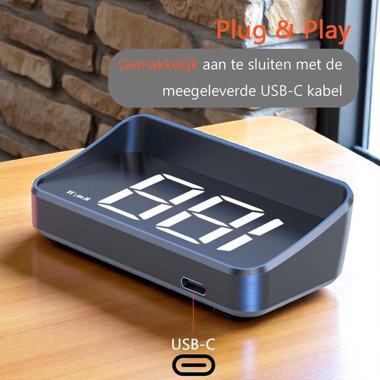 Tech Essentials Automatic - GPS Speedometer Auto HUD - USB-C - White - Head Up Displays - Plug and Play
