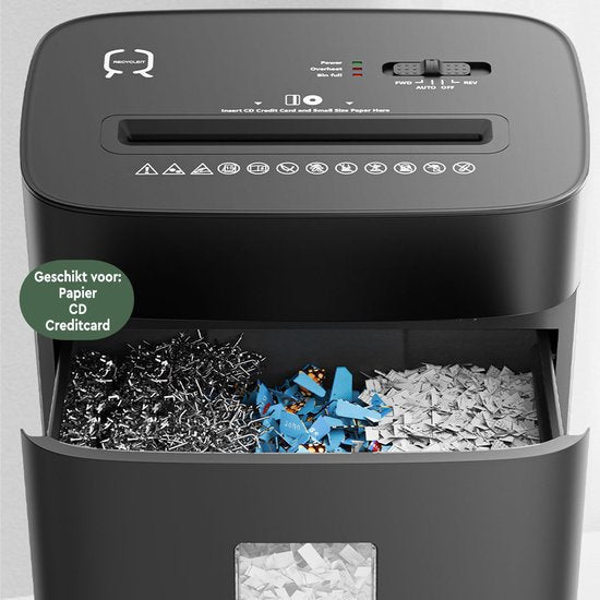 BRASQ Déchiqueteuse de papier avec corbeille noire - Déchiqueteuse de papier de 20 litres pour la maison et le bureau - Déchiqueteuse de cartes de crédit - P4 - 15 feuilles micro déchiquetées 4 x 38 mm