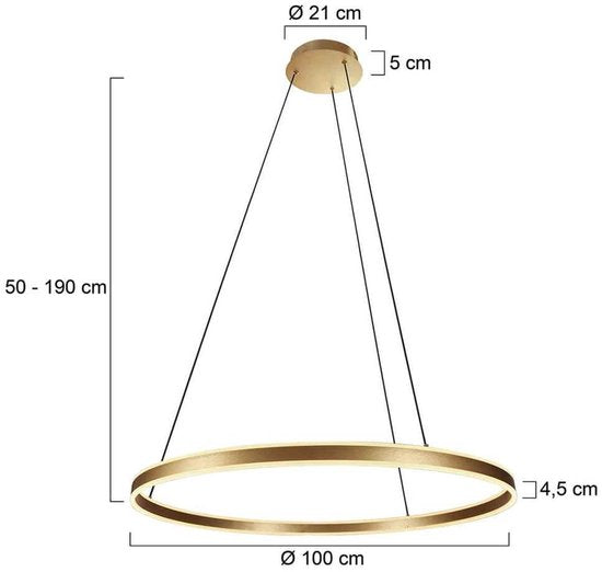 Steinhauer - lampe suspendue - Ringlux - or - métal - Ø 100cm - LED - 3676GO