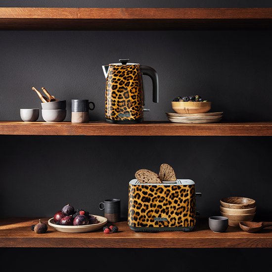 Bouilloire Panthère tendance Bourgini - Bouilloire élégante imprimée panthère pour les cuisines modernes