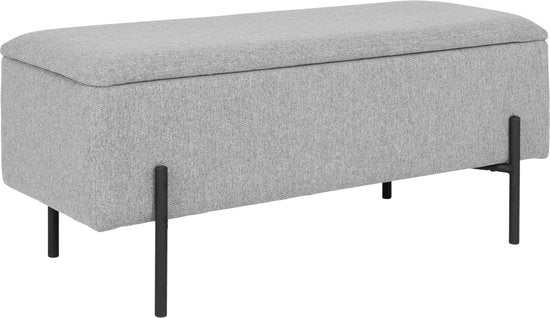 Banc Watford avec rangement gris clair, noir