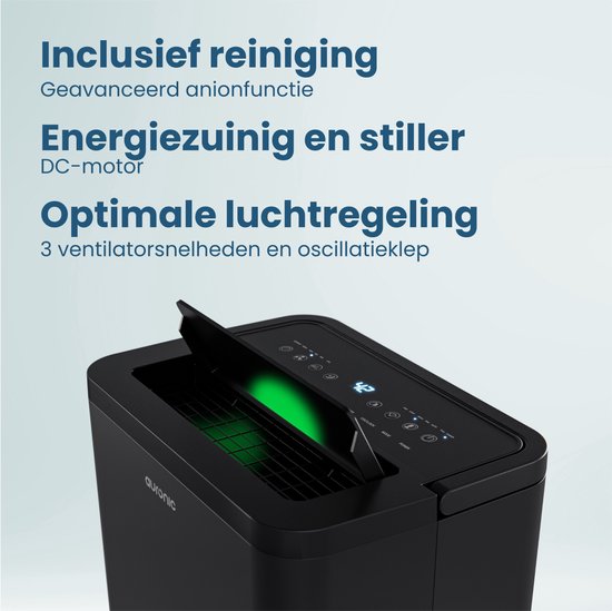 Déshumidificateur Auronic - Compact Pro Plus - 24L - Chambre à coucher, salle de bain, salon et bureau - Hydratant pour l'intérieur - Noir