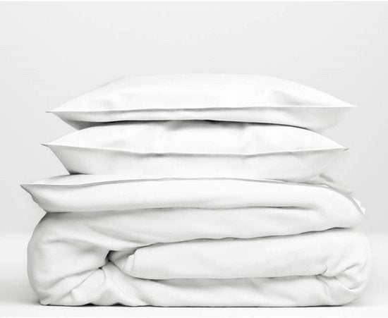 ZoHome Satinado Housse de couette - Double - 200x200/220 cm - Blanc
