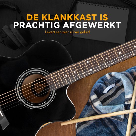 Finesse Acoustic Guitar - with Video Course - 4/4 40" - Western Guitar - Guitare enfant et adulte - Noir