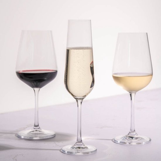 Salt & Pepper - Set de verres - 12 pièces - Veneto - Blanc - Rouge - Verres à champagne - Verres