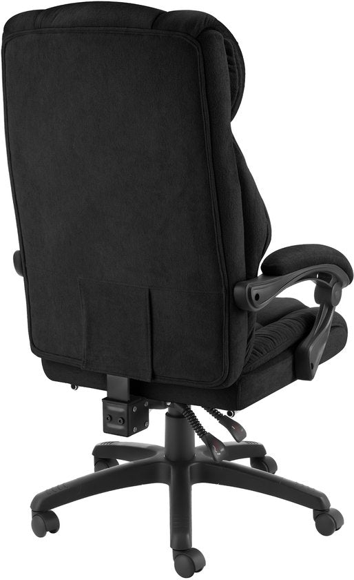 tectake® Luxury Office Chair - Chaise de direction ergonomique avec repose-pieds et repose-tête - Chaise de bureau ou de bureau avec revêtement en velours épais - Chaises de bureau pour adultes - Rotation douce, avec roulettes - Dossier et hauteur réglabl