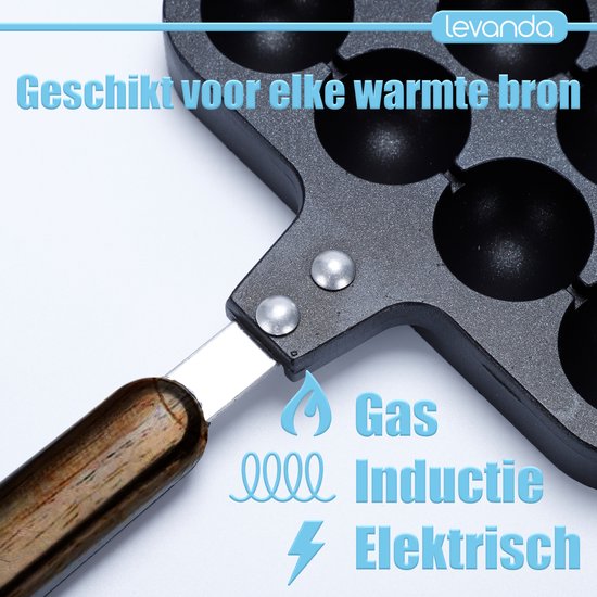 Levanda poffertjes pan cast iron - non-stick suitable for induction electric and gas