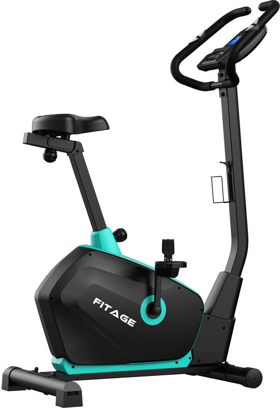 FITAGE Hometrainer - Vélo de fitness avec 32 niveaux de résistance - Support de tablette pour Bluetooth Kinomap & Zwift - Vélo d'entrée de gamme, ergonomique et silencieux - Hometrainers Fitness pour la maison