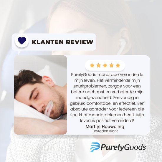 PurelyGoods® Ruban buccal - 90 pièces - Anti ronflement - Ruban buccal - Ruban de bouche - Myotape - Pansements buccaux