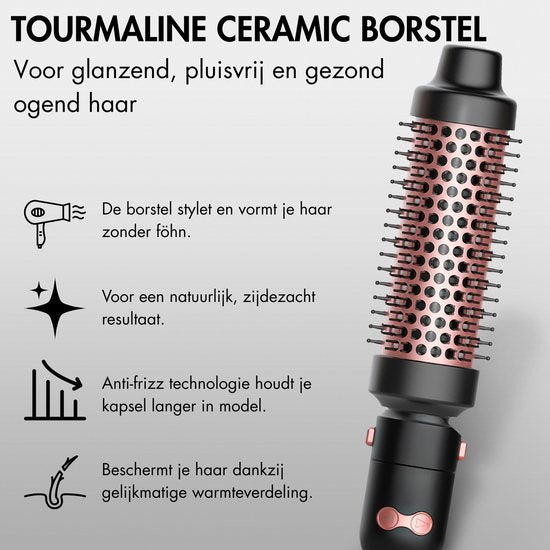 Sansbeauté® 3 en 1 Fer à boucler automatique avec pince - Fer à boucler en céramique - 25mm à 38mm - Beach Waves - Wavy Hair - Curlers 33 38 mm 25 mm - Blowout Brush - Hair Styler - Hair Curler - Crimper fin et épais - Fer à boucler cheveux courts