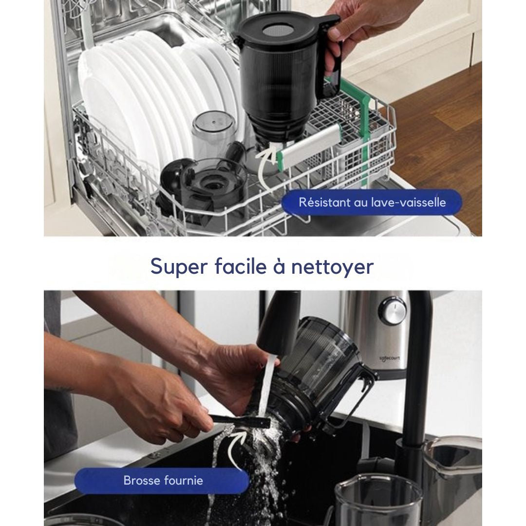 Extracteur de jus - Safecourt Kitchen - pour fruits et légumes - Ouverture de remplissage XXL - Moteur puissant de 200W - gris