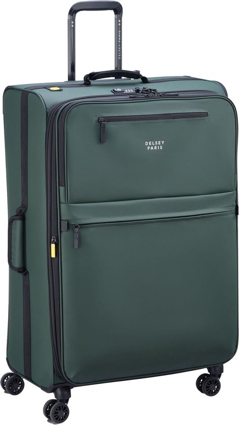 Valise souple – Delsey Paris Maubert 2.0 – Extensible – RFID – 4 doubles roulettes – 79 cm – Vert foncé