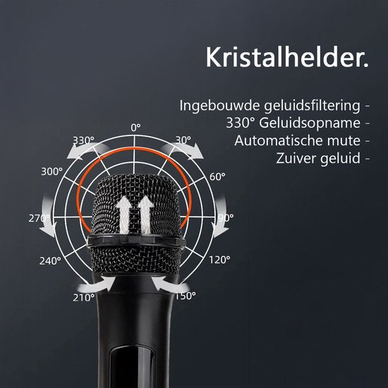 Tech Essentials Microphone sans fil - 2 pièces - Récepteur USB-C - Karaoké - ASMR - Studio - Convient à la boîte de fête - Jack 3,5-6,3 mm