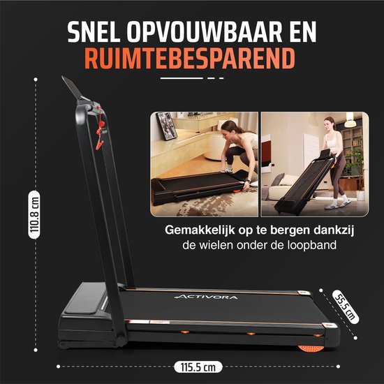 Tapis de course avec inclinaison automatique (8 %) - Inclinaison automatique - Tapis antidérapant et application inclus - Écran LED - 1 à 12 km/h - Pliable - Tapis de marche - Fonction d'inclinaison automatique de 8 % - Tapis de course pour la maison - Ta
