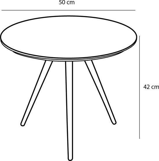 Mica Decorations Table d'appoint Jailey - Lot de 2 - H49 x Ø50 cm - Bois recyclé - Marron