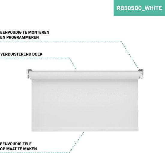 VONROC SMART BLINDS - Store électrique - Extension - 100 x 190 - Blanc - Sans télécommande ni câble de chargement