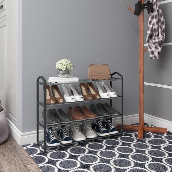 Rangement pour chaussures - Rangement pour chaussures - Support pour chaussures - Etagère pour chaussures - Rangement pour chaussures - Présentoir pour chaussures - Gris - 79x19.5x62cm