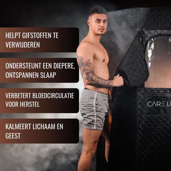 Care Less - Mobiela Sauna - Tente de sauna à vapeur portable avec générateur de vapeur - compacte et portable pour un usage domestique - Détente et désintoxication à domicile - Convient pour 2 personnes - Comprend une chaise confortable