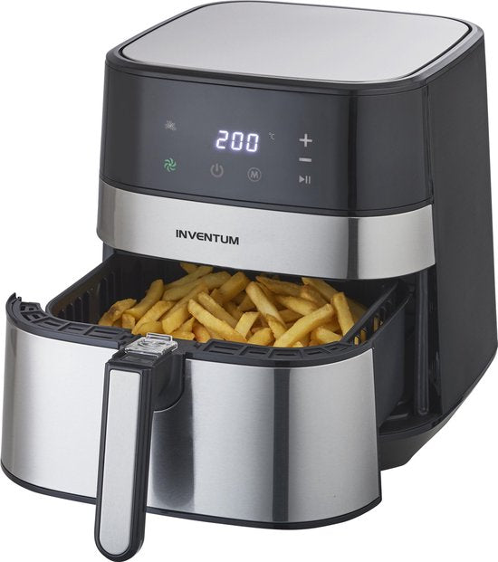 Inventum GF500HLD - Friteuse - Friteuse à air chaud - 5 litres - 80 à 200 degrés - Sans PFAS - 1700 watts - Noir/Argent - Best Buy Mars 2025