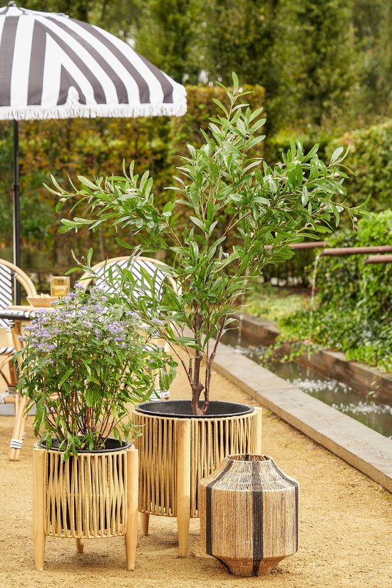 Mica Decorations Lanterne Liliano - H36 x Ø30 cm - Jute - Noir