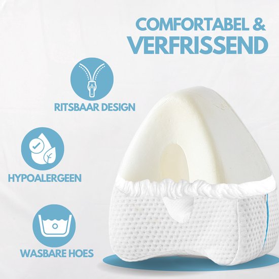 Softsie Coussin de genou pour le lit - Coussin de jambe - Coussin de genou orthopédique - Oreiller de sommeil latéral