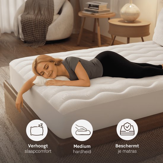 CozySense® Topper 90x200 - Surmatelas - Matelas de terrasse - 3 couches de confort - Mousse à mémoire de forme avec gel - 3 cm - élastiques de maintien 360