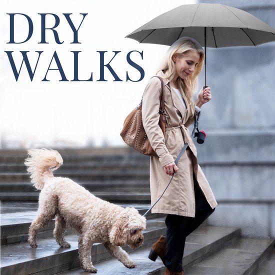 Parapluie tempête Nohrd - Gris - Parapluie pliable - Résistant à la tempête 108 km/h - Parapluies tempête - Pliage et dépliage automatique - Réfléchissant - Parapluies - Housse de protection incluse