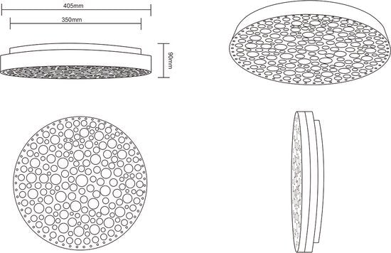 Reality - Lampe de plafond LED - Plafonnier - 22W - Couleur réglable - RGB - Télécommande - Dimmable - Rond - Blanc - Plastique