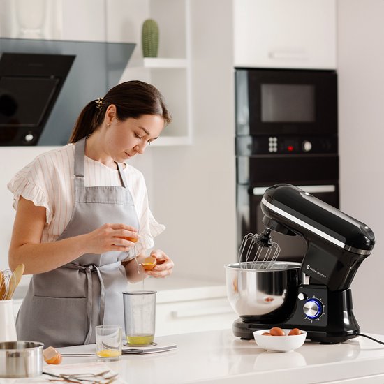 Robot de cuisine - KitchenBrothers - 5L - Mixeur de cuisine - 1200W - Noir