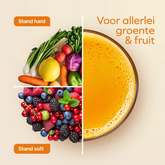KitchenBrothers Slowjuicer XL - Presse-agrumes - Presse-légumes et fruits - alimentation 43 mm et 70 mm - 500 ml - Champagne