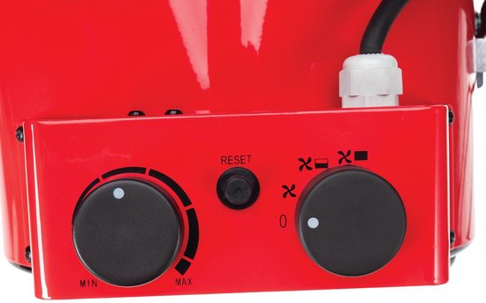 Perel Chauffage électrique à ventilateur 3000W, 2 niveaux de chaleur, thermostat et mode refroidissement, IP24, protection contre la surchauffe et l'inclinaison, chauffage portable compact pour l'atelier, le garage, la remise