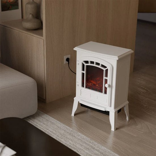 Foyer électrique - Effet de flamme inclus - Blanc