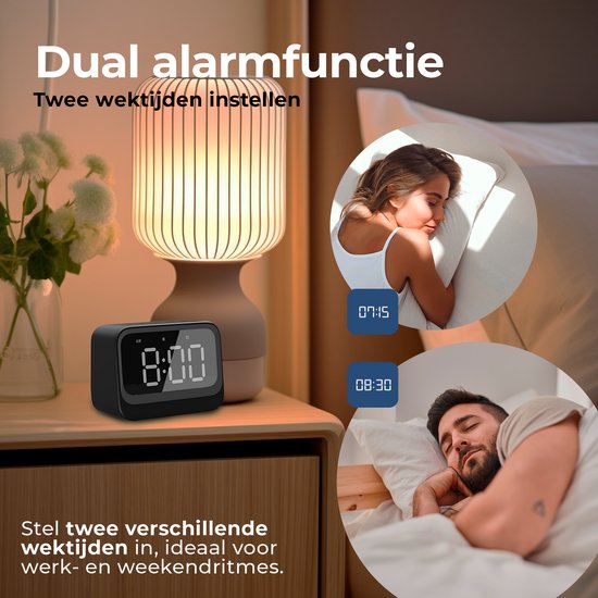Denver Réveil numérique - Bluetooth - Snooze - Double alarme - EC53B