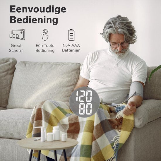 Bintoi® BX200 - Tensiomètre pour le bras - Cardiofréquencemètre - Sac de rangement et piles inclus - 2 utilisateurs