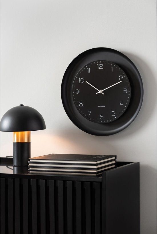 Horloge murale Karlsson Dual Disc - Noir - Ø38cm - Horloge murale moderne