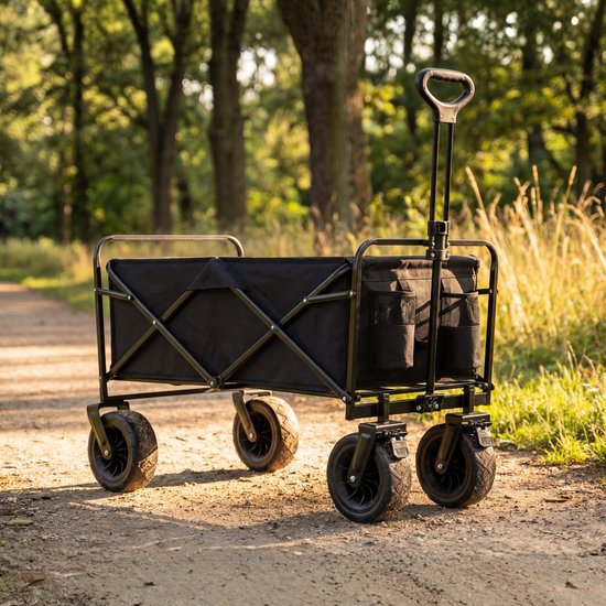 Outbee Bolderkar - Bolderkar pliable - Capacité de 120 litres - Avec blocage des roues - Capacité de charge de 120 kg - Noir